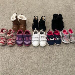 Kids shoes!  5 pairs of sneakers, 3 pairs of boots. All size 5-6.